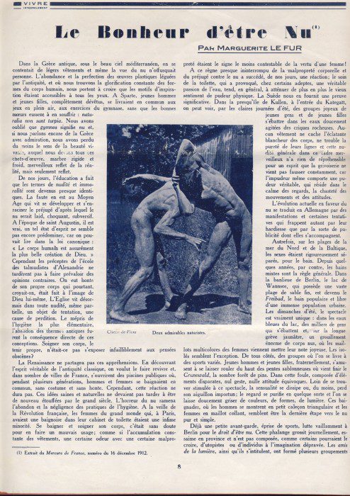 Lire la suite à propos de l’article Une visite des centres naturistes Allemands en 1912