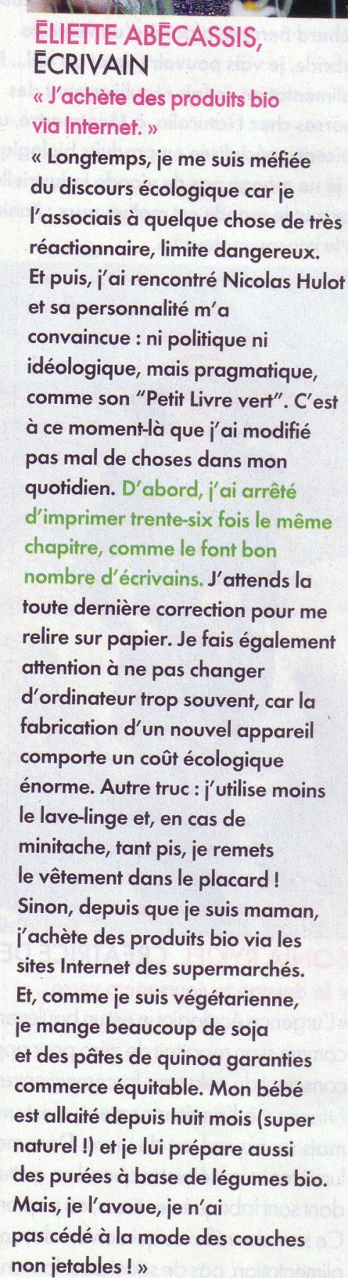 Les stars donnent l'exemple - Eliette Abecassis