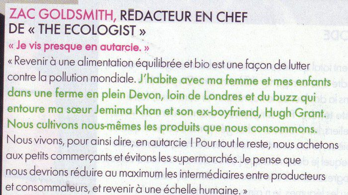 Les stars donnent l'exemple - Zac Goldsmith