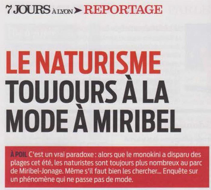 Lire la suite à propos de l’article 21/27 août 2014 – Tribune du Lyon, naturisme à Miribel