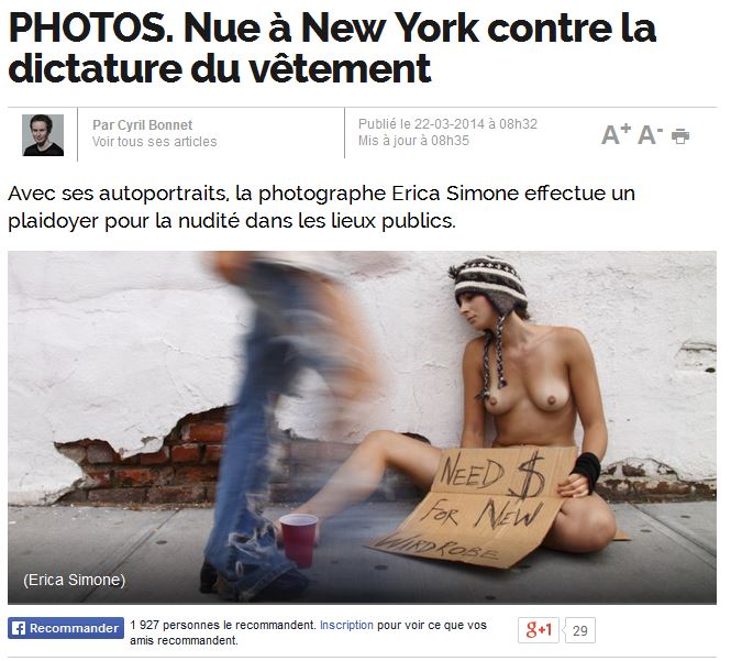 Lire la suite à propos de l’article Nue dans les rues de New York