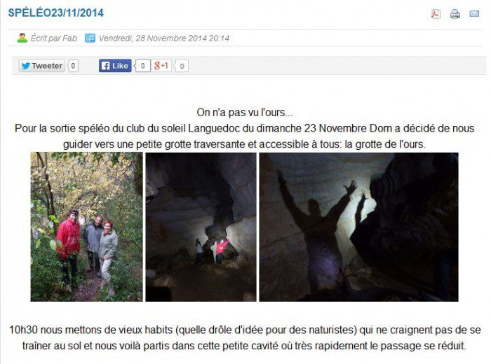Lire la suite à propos de l’article Spéléo nue avec le Club du Soleil du Languedoc
