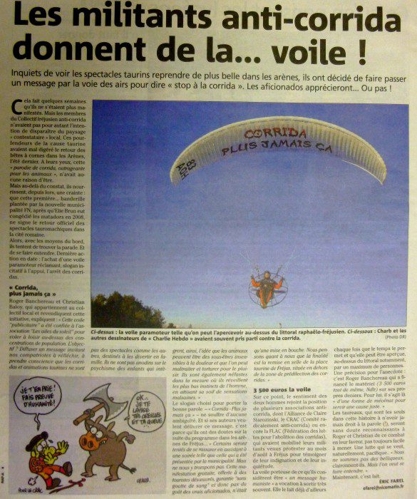 Lire la suite à propos de l’article Militants anti-corrida à Fréjus