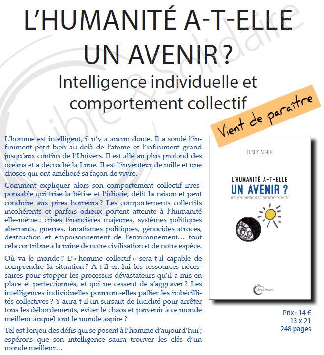 You are currently viewing L&rsquo;humanité a-t-elle un avenir (Henry Augier)