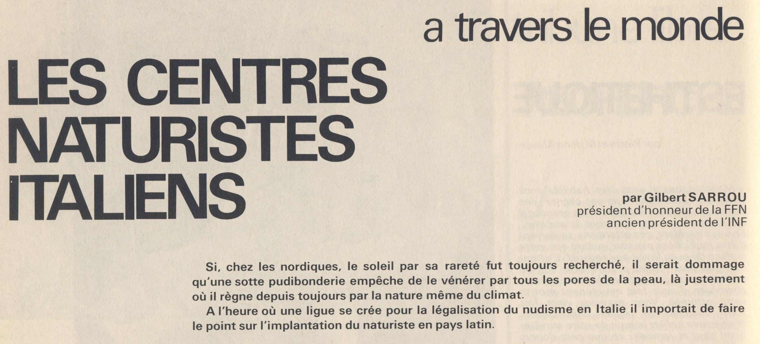 You are currently viewing Dossier Italie – Histoire du naturisme en Italie