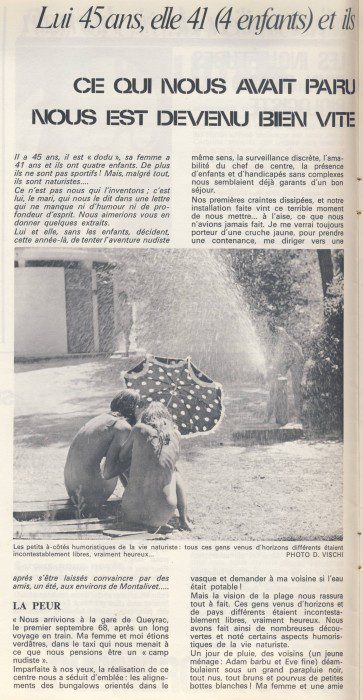 Lire la suite à propos de l’article Découverte du naturisme par un couple en 1970