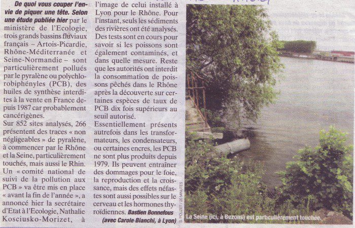 Les pcb dans le rhône