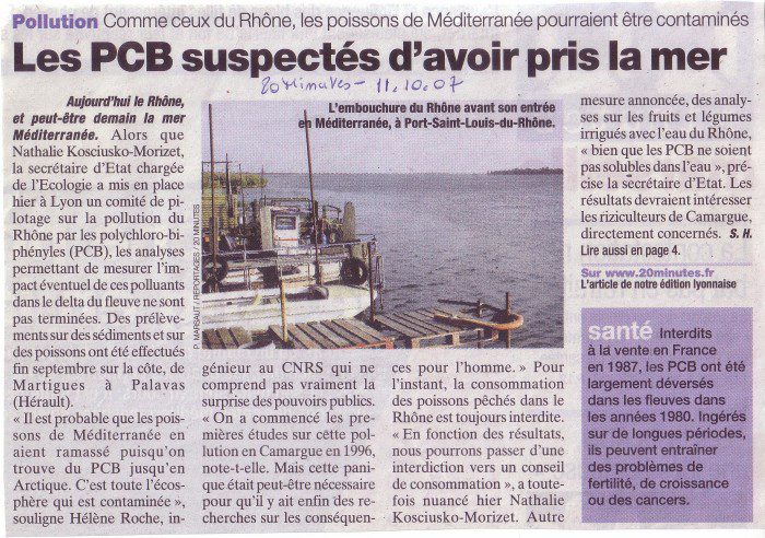 Les pcb suspéctés d'avoir pris la mer
