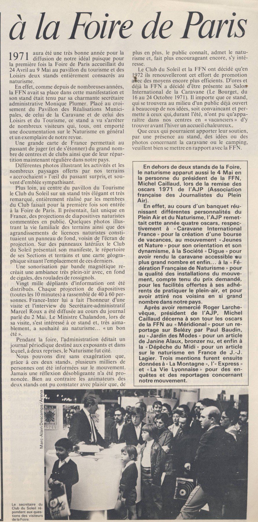 La vie au soleil - n°11 - Juin 1971 - A la foire de Paris