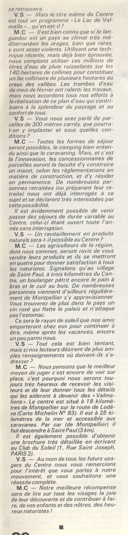 La vie au soleil numéro 17 - mai juin 72 - domaine du lac de valmalle2