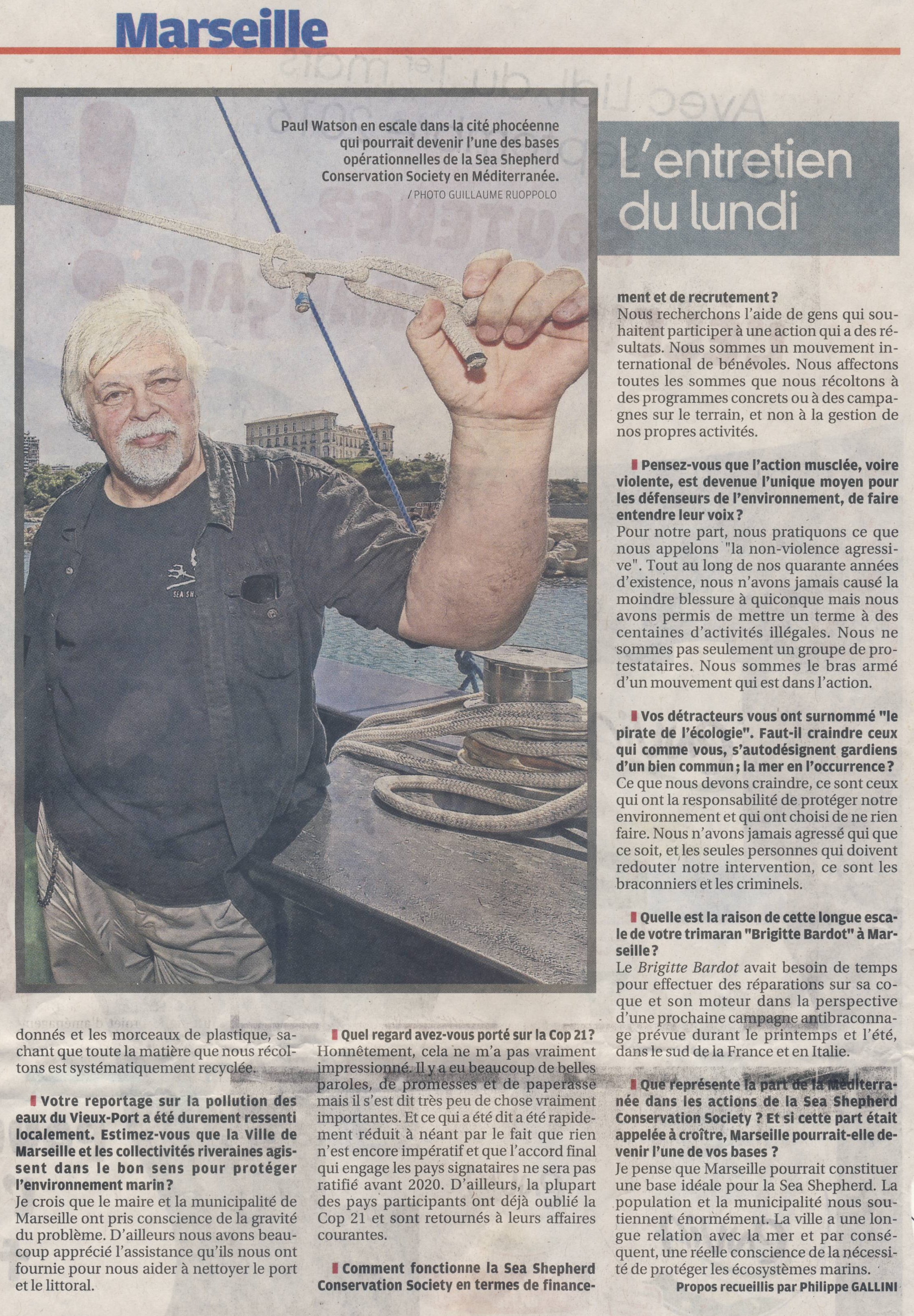 Paul Watson2 - La provence 29.02.2016