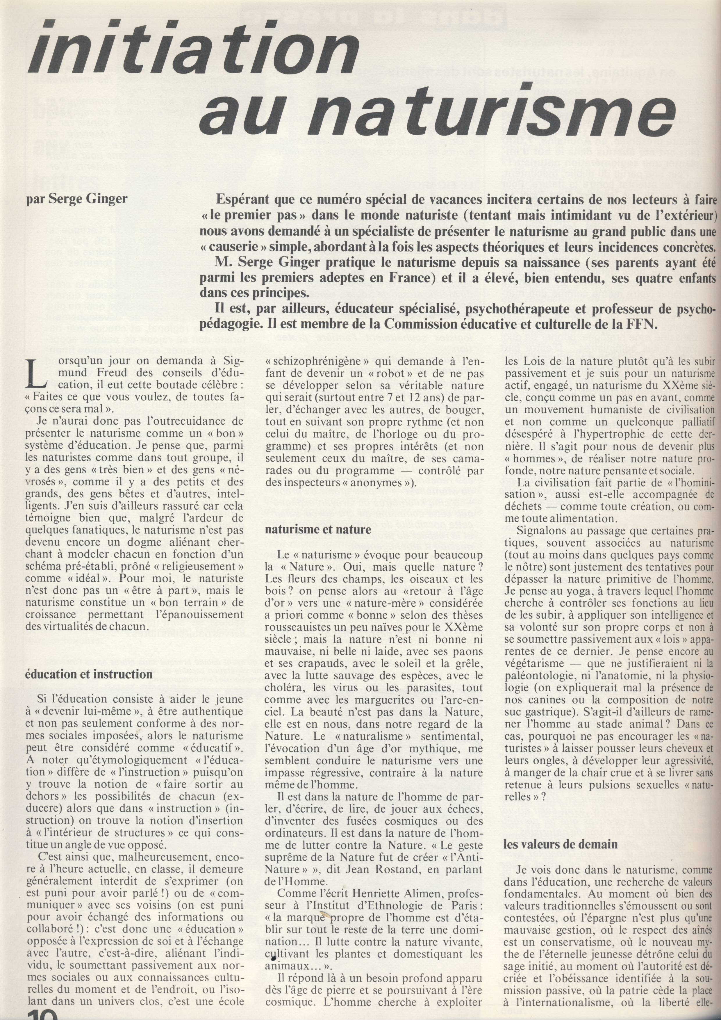 You are currently viewing Découverte du naturisme (article de 1972)
