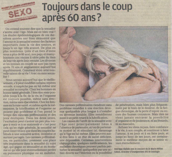 Lire la suite à propos de l’article La sexualité après 60 ans
