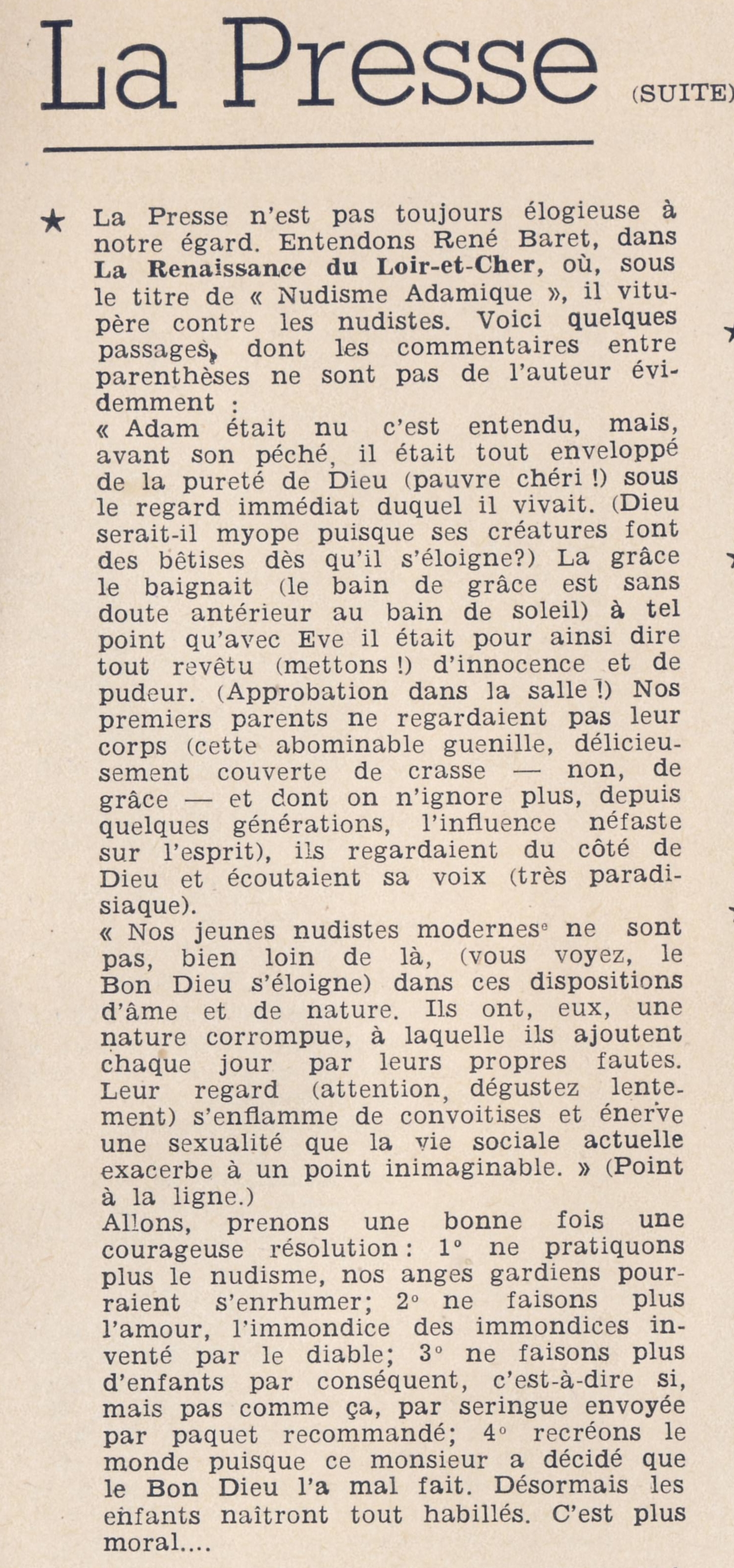 You are currently viewing Quand la presse parlait du naturisme en 1953