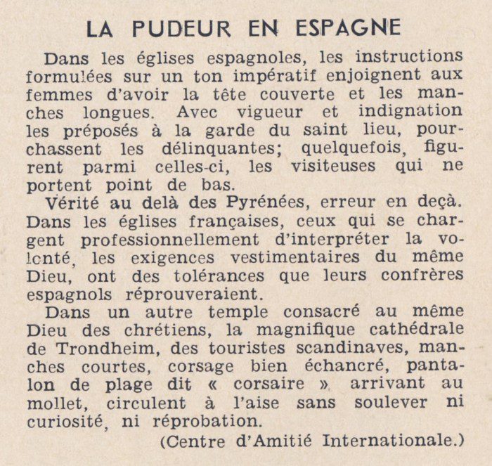 La vie au soleil n°26 - Jv fév 1953 - notion de pudeur variable