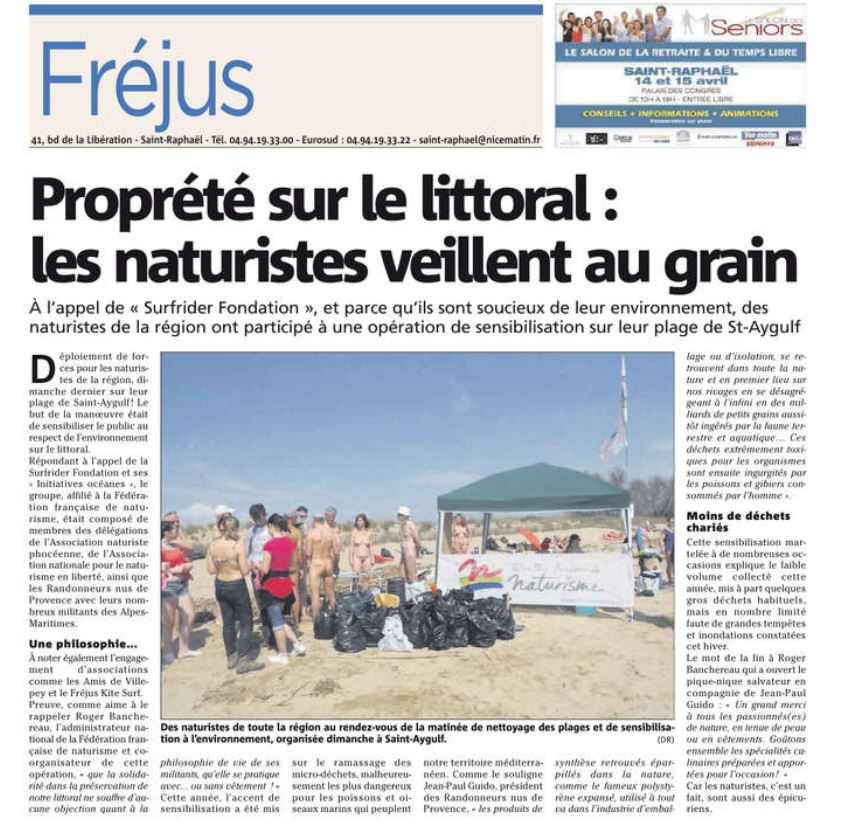 You are currently viewing Les naturistes protègent le littoral de Fréjus