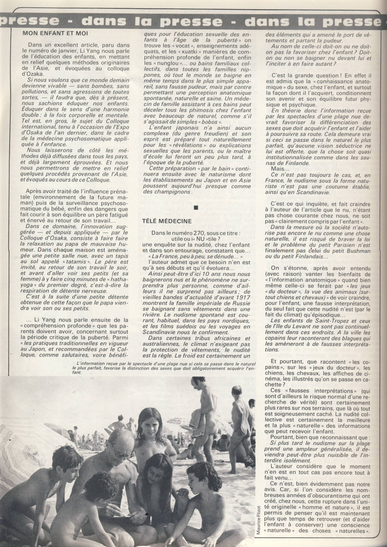 La vie au soleil numéro 17 - mai juin 72 - Enfance et éducation naturiste