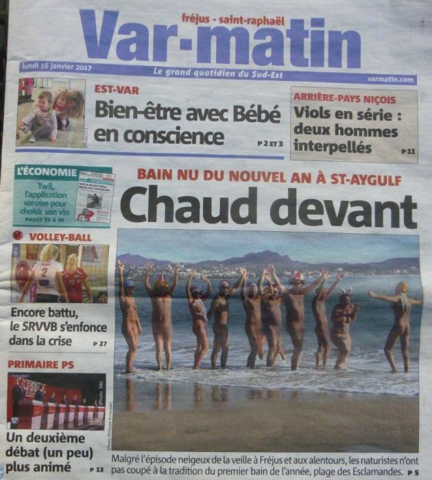 Lire la suite à propos de l’article 1er bain de l&rsquo;année 2017 à Fréjus