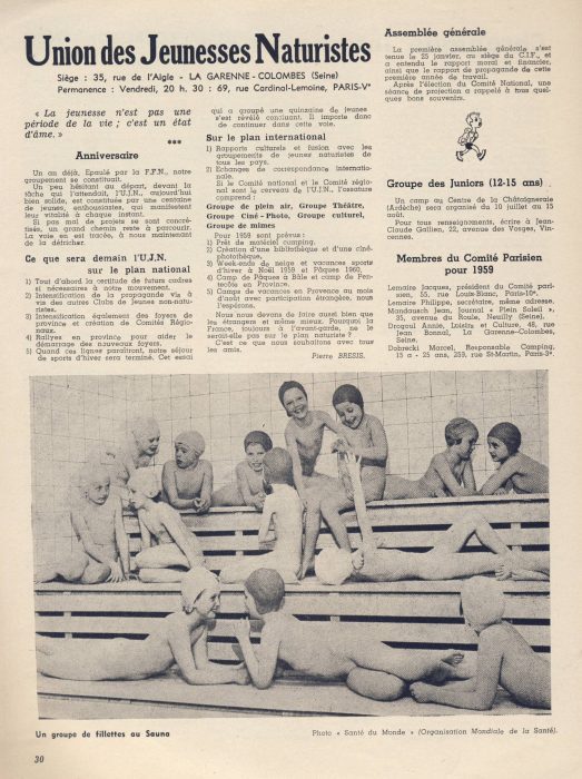 Lire la suite à propos de l’article Union des jeunesses naturistes (1959)