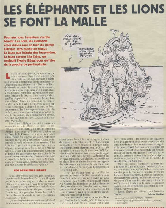 Lire la suite à propos de l’article Les éléphants et les lions en dangers