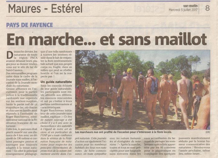 Lire la suite à propos de l’article Journée Sans Maillot au lac de St Cassien