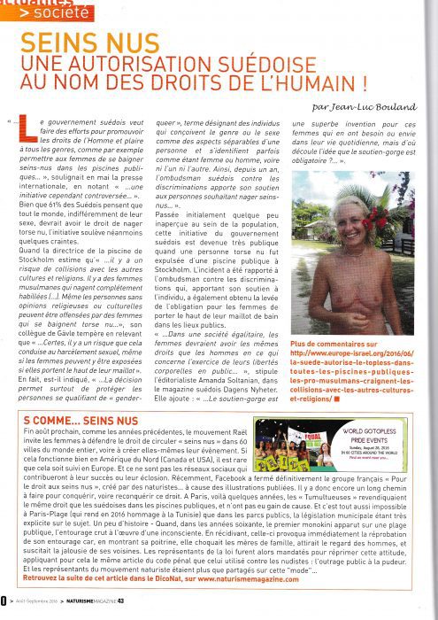 Lire la suite à propos de l’article Droits des seins nus