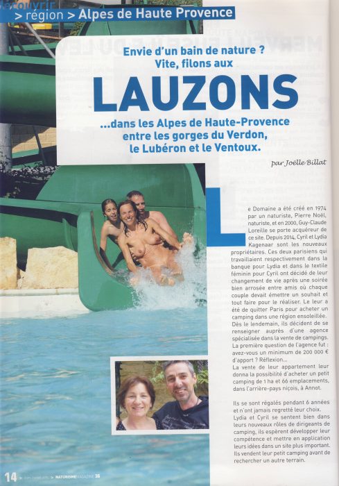 Lire la suite à propos de l’article Domaine naturiste des Lauzons