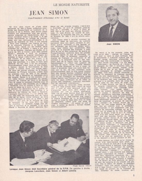 Lire la suite à propos de l’article Jean Simon, pionnier du mouvement naturiste