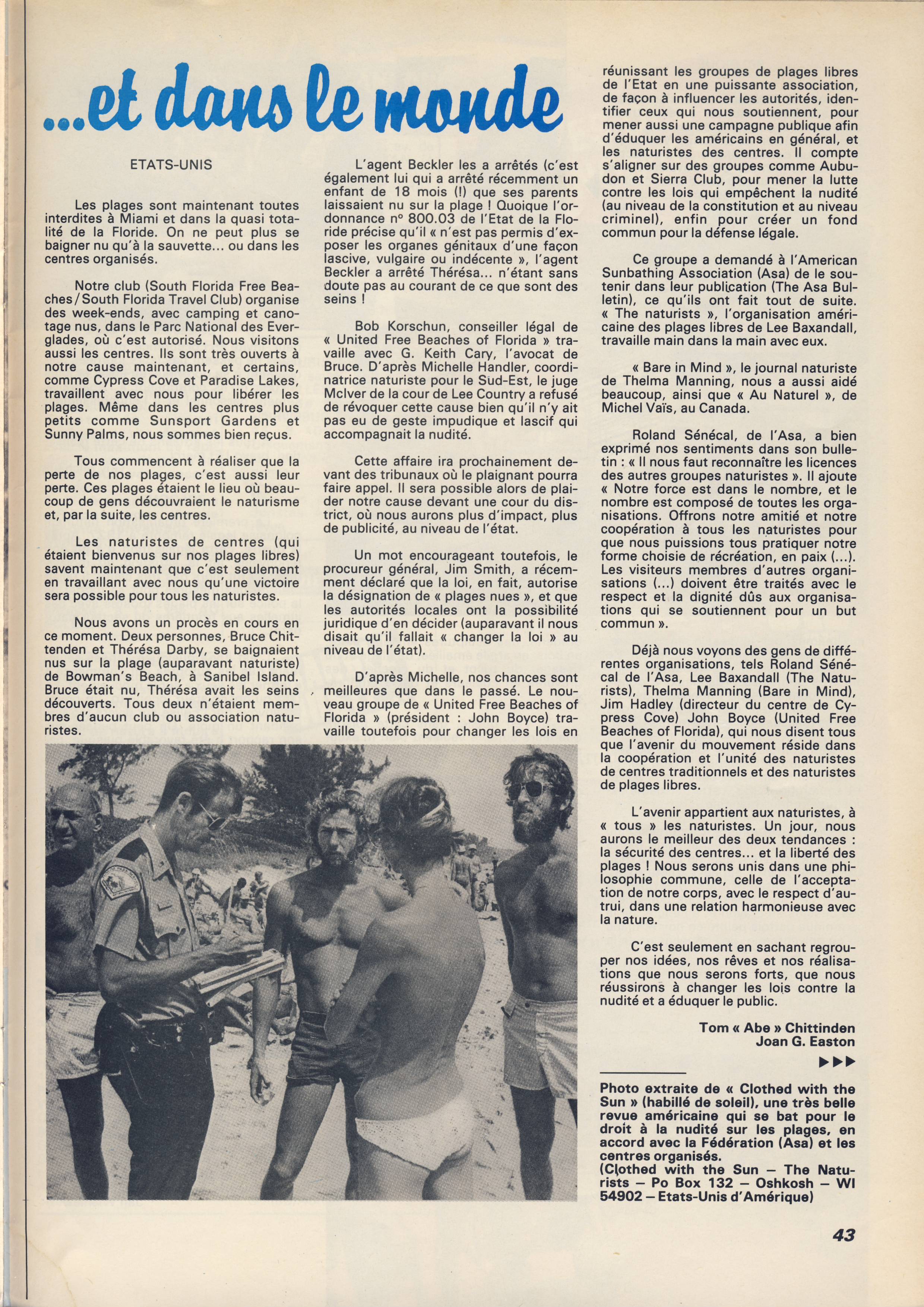 Lire la suite à propos de l’article La conquête du nudisme en Floride (1983)
