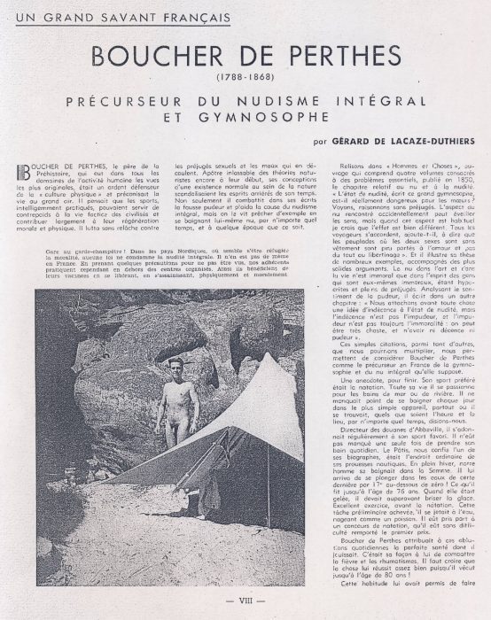 Lire la suite à propos de l’article Boucher de Perthes, précurseur du nudisme (1850)