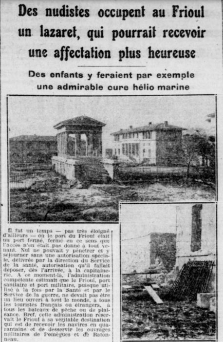 Lire la suite à propos de l’article « Des nudistes occupent le Frioul » (1931)