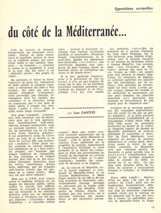 Lire la suite à propos de l’article Du côté de la Méditerranée (1964)