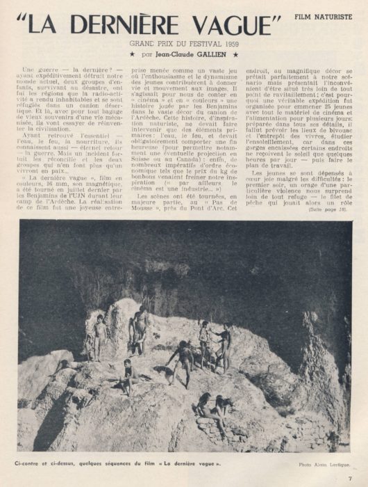 Lire la suite à propos de l’article La dernière vague (film naturiste, 1960)