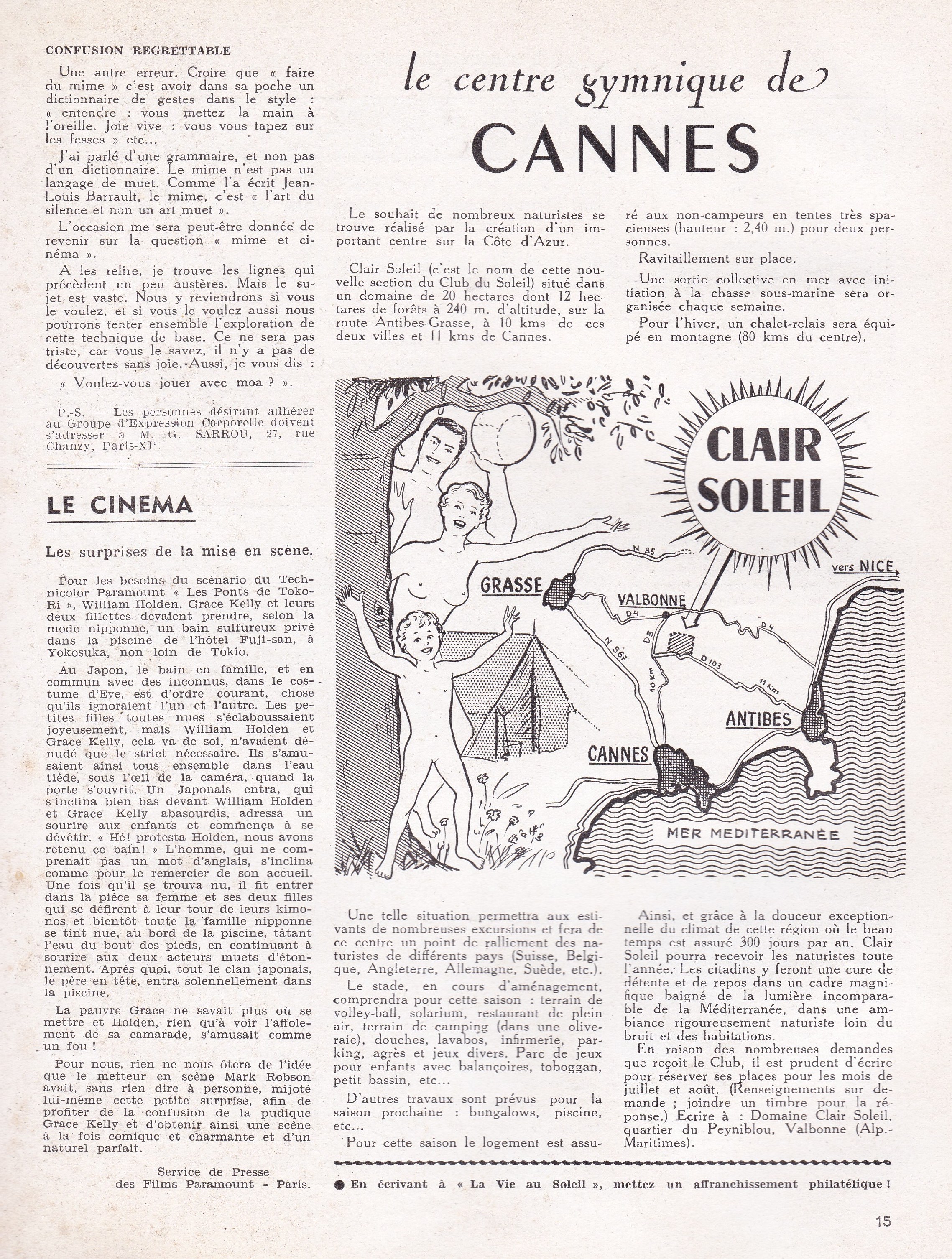 You are currently viewing Le centre naturiste de Cannes (1955)