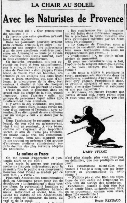 Lire la suite à propos de l’article Les Naturistes de Provence en 1930 dans la presse marseillaise