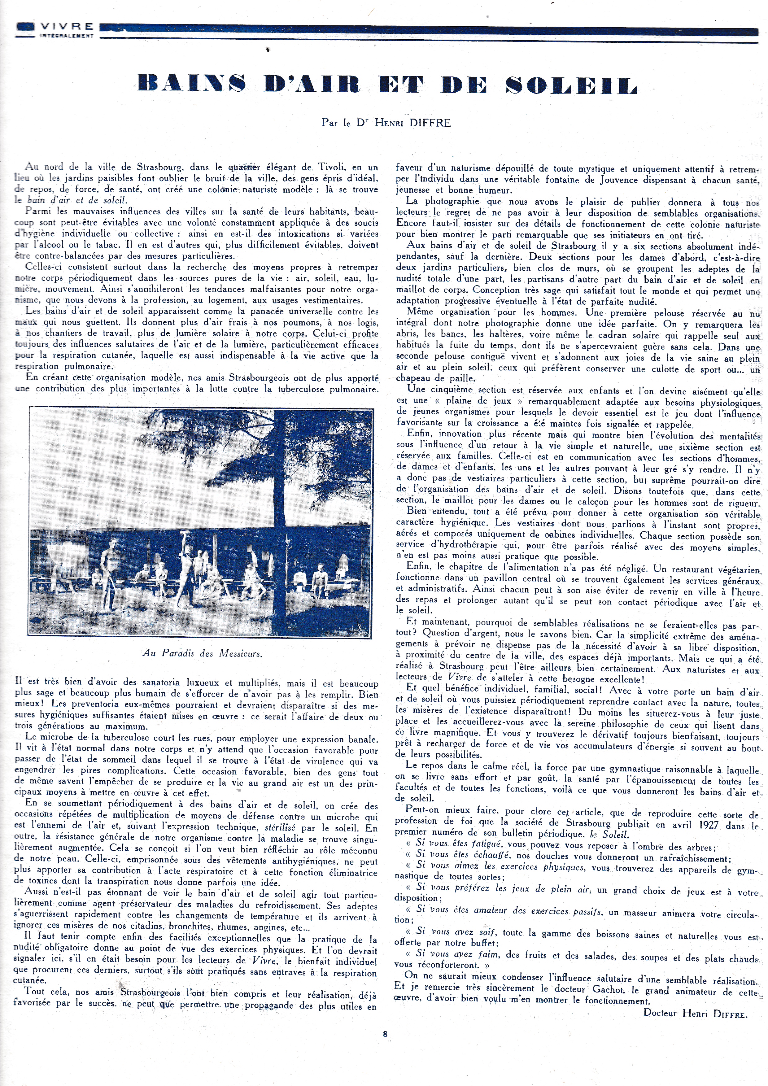 Lire la suite à propos de l’article Naturisme en 1928 à Strasbourg