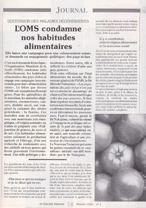 Lire la suite à propos de l’article L&rsquo;OMS condamne nos habitudes alimentaires