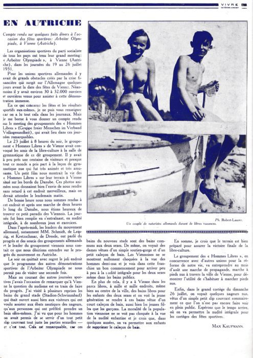 Lire la suite à propos de l’article Le naturisme en Autriche en 1931